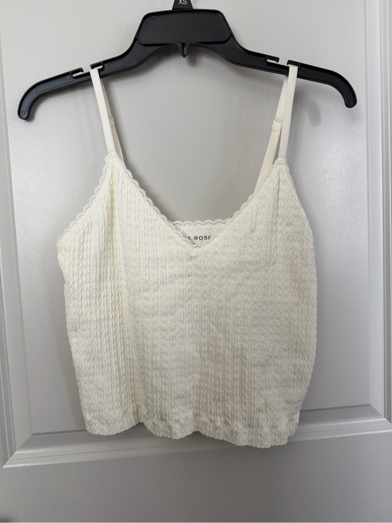Pink Rose Tops - Pink Rose Cream Knit Cami